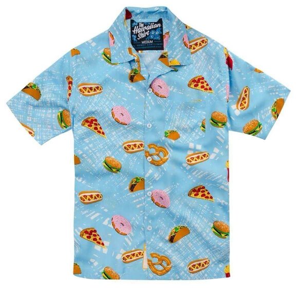 The Hawaiian Shirt by Rowdy Gentleman Abstract Food Print Button Up Men Large - Picture 1 of 6